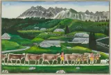 Alpfahrt mit Säntis by Johannes Blatter, 1972, watercolor, sold Dec 2024
