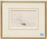 Flusslandschaft mit zwei Booten by Karl Girardet, pencil, offered Dec 2024