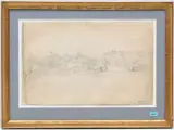 Blick von Binningen Richtung Basler Münster by Friedrich Salathé, pencil, sold Dec 2024