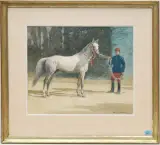 Araber mit Halter by Iwan Edwin Hugentobler, 1963, watercolor, sold Dec 2024