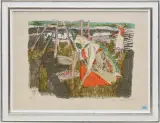 Obsternte by Alois Carigiet, 1964, color lithograph, offered Dec 2024