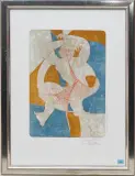 Männlicher Akt by Hans Erni, color lithograph, sold Dec 2024
