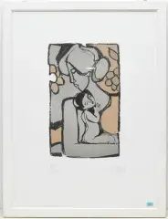 Mutter und Kind by Rudolf Mirer, 1983, color lithograph, sold Dec 2024
