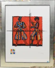Schweizer Gardisten by Rudolf Mirer, 1989, color lithograph, offered Dec 2024
