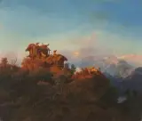 Auf der Hochalp by Karl Eduard Biermann, oil on canvas, offered Sep 2024