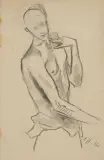 Akt by Karl Hofer, 1916, charcoal, offered Sep 2024