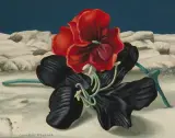 Blumenstillleben mit schwarzer Lilie by Kor Postma, 1969, oil on panel, sold Sep 2024