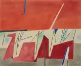 Ohne Titel by Gustave Singier, 1957, gouache, sold Sep 2024