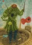«Yoyospieler am Dach» by Arik (eigentlich Erich) Brauer, 1966, mixed media, sold Sep 2024
