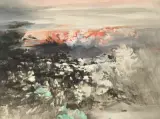 Chemins de l'aurore by Otto Schauer, 1976, oil on canvas, sold Sep 2024