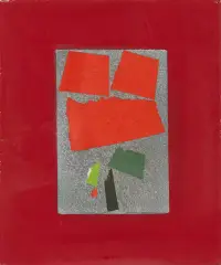 La fleur rouge by Italo Valenti, 1982, collage, sold Sep 2024