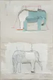 Cast the sleeping elephant by Mihail Simeonov, mixed media, offered Sep 2024