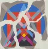 Fragment by Herbert Bayer, 1981, gouache, sold Sep 2024