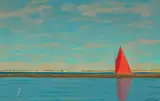 Rotes Segelboot by Robert Stark Jr., oil on panel, sold Sep 2024