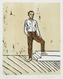 Mann an Treppenstufe by Stephan Balkenhol, 2007, pencil, offered Sep 2024