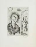 Autoportrait au chevelat by Marc Chagall, etching, offered Sep 2024