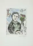 Portrait au bouquet by Marc Chagall, 1981, pencil, offered Sep 2024