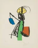 Chanteur des rues II by Joan Miró, 1981, pencil, sold Sep 2024