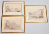 zugeschrieben 3 Ansichten aus einem Reiseskizzenbuch: Vogogna / Feriolo / Lago Maggiore by William Henry Bartlett, 1829, watercolor, offered Sep 2024