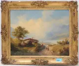 Gebirgslandschaft mit See by Bayern & Österreich, 19. Jahrhundert, oil on canvas, sold Sep 2024
