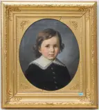 Bildnis eines Knaben.1879 by Adolf Boch, oil on canvas, sold Sep 2024