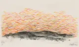 Landscape with Red by Olaf Bisschoff, watercolour, sold Jul 2023