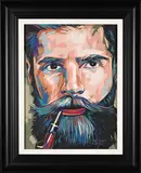 Portrait of a Man Smoking a Pipe by Wakaba Mutheki, oil on canvas, sold Jul 2023