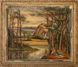 River Landscape by Fabian Zaccone, Oil on Canvas, sold Apr 2024
