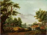 Landschaft mit Flusslauf by S. Heiml, oil on canvas, offered Sep 2015