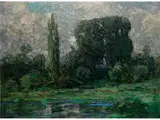 Sommerliche Landschaft mit see by Charles Johann Palmié, oil on canvas, offered Dec 2015