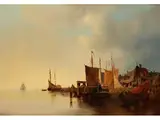 Holländische Hafenansicht by Ludwig Hermann, oil on canvas, offered Dec 2015