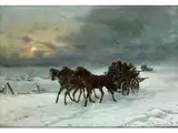 Winterliche Kutschfahrt by Joseph F. Heydendahl, 1844 - 1906, oil on canvas, offered Dec 2015