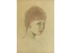 Portrait der Prinzessin Viktoria von Preussen (1866-1929) by Franz von Lenbach, charcoal, offered Sep 2020