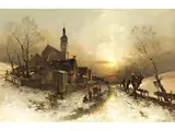 Winterliche Stadt by Desire Thomassin, oil on canvas, sold Sep 2025