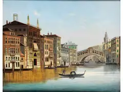 Blick auf Venedig mit dem Canal Grande by Karl Kaufmann, oil on canvas, sold Dec 2019