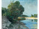 Uferlandschaft by Adalbert Wimmenauer, oil on canvas, offered Dec 2016
