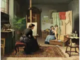 Das Schüchterne Modell by Károly von Csúzy, oil on canvas, offered Jun 2025