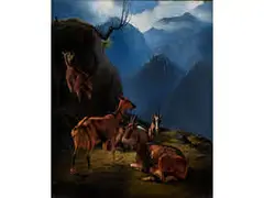 Ziegen im Hochgebirge by Fritz Gotfred Thomsen, oil on canvas, offered Dec 2016