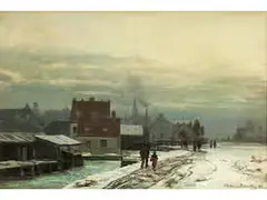 Winterlandschaft by Anders Andersen-Lundby, oil on canvas, sold Sep 2017