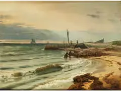 Küstenlandschaft by Anders Andersen-Lundby, oil, offered Sep 2017