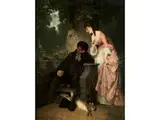 Heimliche Liebe by Robert Julius Beyschlag, oil on canvas, offered Mar 2025