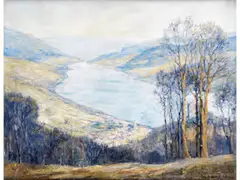 Vorfrühling am Rhein by Otto Eduard Pippel, oil on canvas, offered Jun 2025