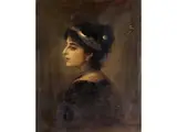 Portrait Einer Eleganten Dame by Franz von Lenbach, oil on board, sold Mar 2025
