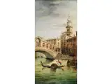Ansicht von Venedig mit der Rialtobrücke by Marco Grubacs, oil on panel, offered Sep 2023
