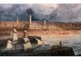 Prachtvoller Zweimaster im Hafen vor Ostende by Josef Püttner, oil on canvas, offered Mar 2025