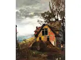 Hessisches Bauerngehöft mit Blick ins tal by Adolf Lins, oil on canvas, offered Dec 2025