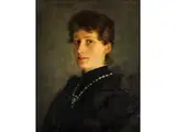 Bildnis „friederike Flur“ by Karl Heinrich Hoff, oil on canvas, offered Jun 2024