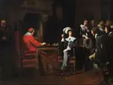 Das Schachspiel by Claudius Jacquand, oil on canvas, sold Mar 2024
