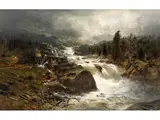 Altes Sägewerk an Einem Gebirgsfluss by Themistokles von Eckenbrecher, oil on canvas, offered Dec 2025