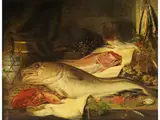 Fischstillleben by George Lance, oil on canvas, offered Mar 2023